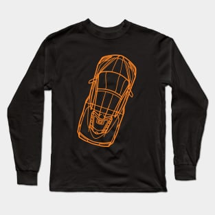 Amplify Orange C8 Corvette racecar Silhouette Outline Amplify Orange Supercar Sports car Racing car Long Sleeve T-Shirt